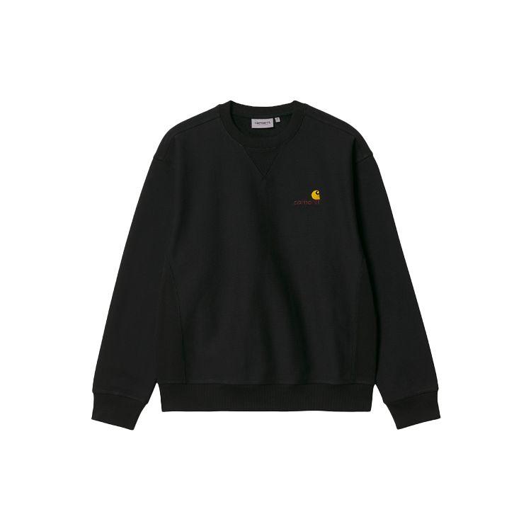 Carhartt WIP Свитшот с американским принтом Черный Мужской Уличная одежда I025475-89-XX