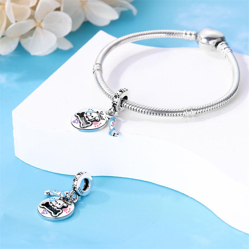 Милая серия «Кошка и собака» Медные шармы «Луна», «Бабочка», «Отпечаток лапы» 3 мм Сделай сам Изготовление изящных ювелирных изделий Подарки