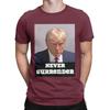 Trump Mugshot Never Surrender T Shirt Men's Cotton Unique T-Shirt Crew Neck Donald Tees Short Sleeve Clothes Big Size