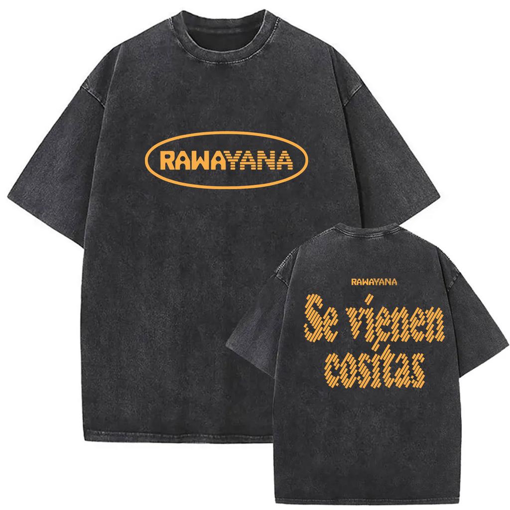 Vintage Washed Rawayana Donde Es El After Album Print TShirt Men Women Hip Hop Pop Music Short Sleeve T Shirt Streetwear