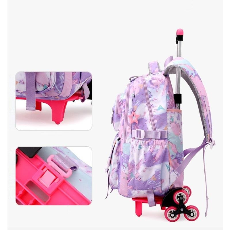 Школьная сумка-тележка Школьные сумки на колесиках Студенческий рюкзак 6 колес (34*20*47СМ)ZRY5193