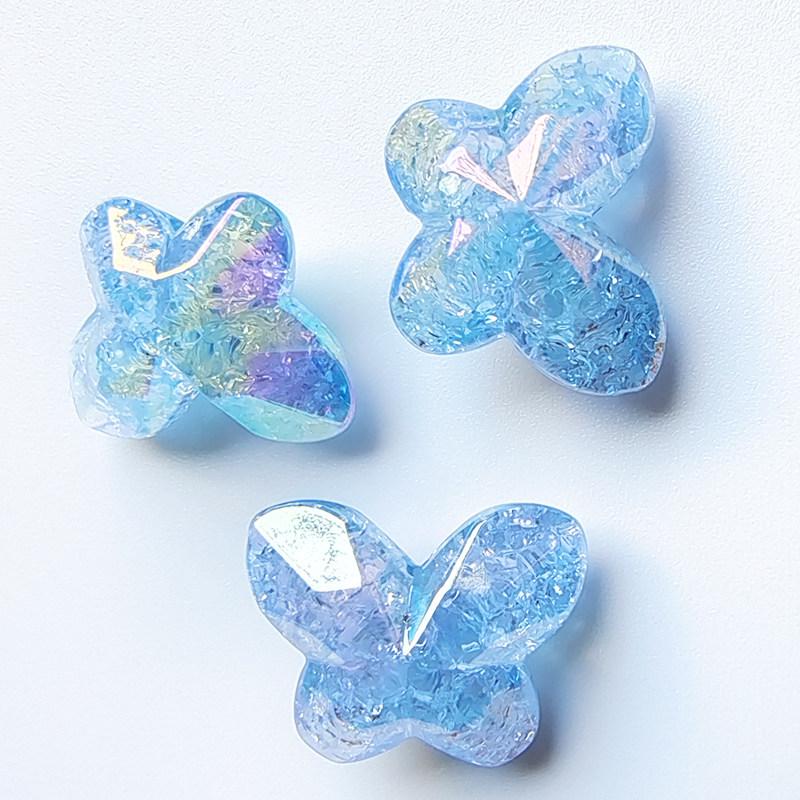 Переливающиеся треснутые алмазные бусины-бабочки для изготовления украшений своими руками