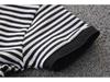 Boys' Trendy Summer Striped Polo Shirt & Shorts Set