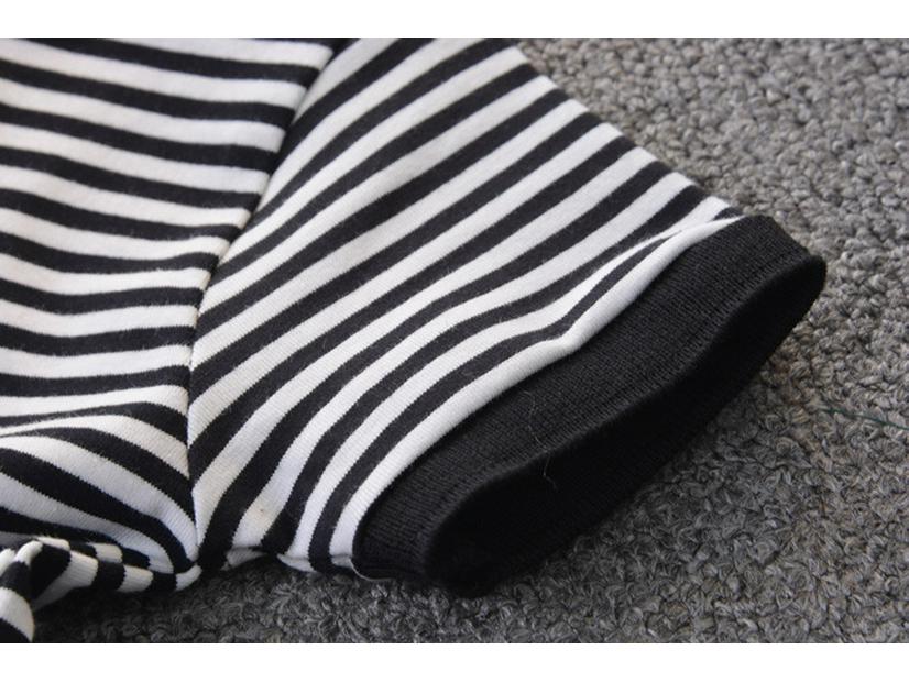 Boys' Trendy Summer Striped Polo Shirt & Shorts Set