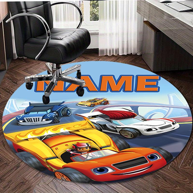 Personalized M-Monster Machines Round Chair Office Rug - Perfect for Mat, Office Chair & More - Ideal Gift for Birthdays and Holidays