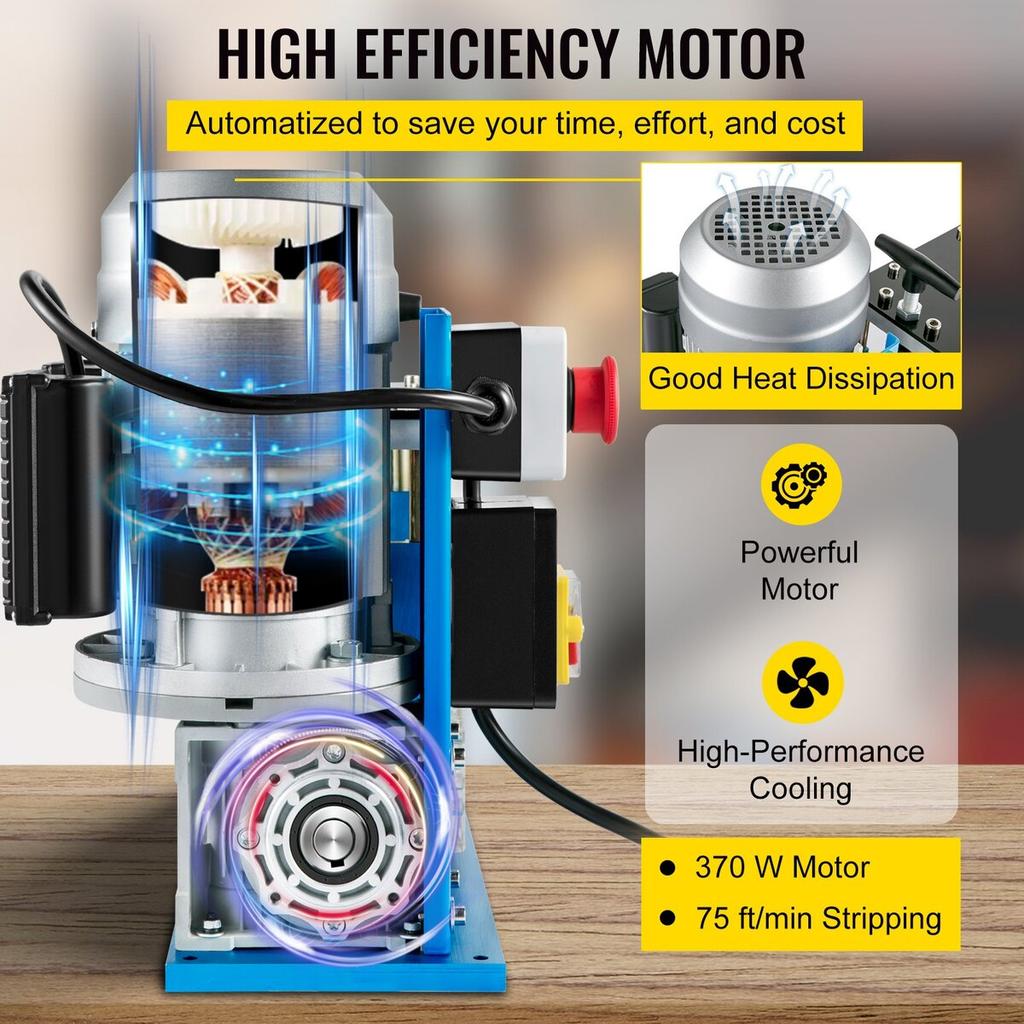 Electric Wire Stripping Machine, 0.06 inch-0.15 inch Automatic Wire Stripping Machine, 11 Channels 10 Blades Cable Stripping Machine, Wire Stripping