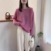 Korean Style One-Shoulder Cashmere Knit Sweater - Women's Loose Fit, Plus Size, Autumn/Winter Street Style Pure Wool Top