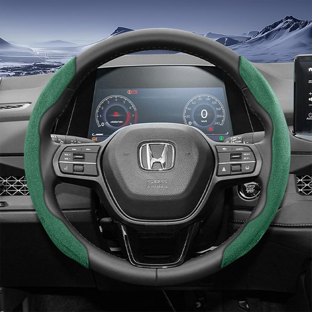 Подходит для Honda Спортивная крышка рулевого колеса из замши с раздельной защелкой для Cr-V Civic Hr-V Zr-V Vezel City Amaze Fit Jazz Accord