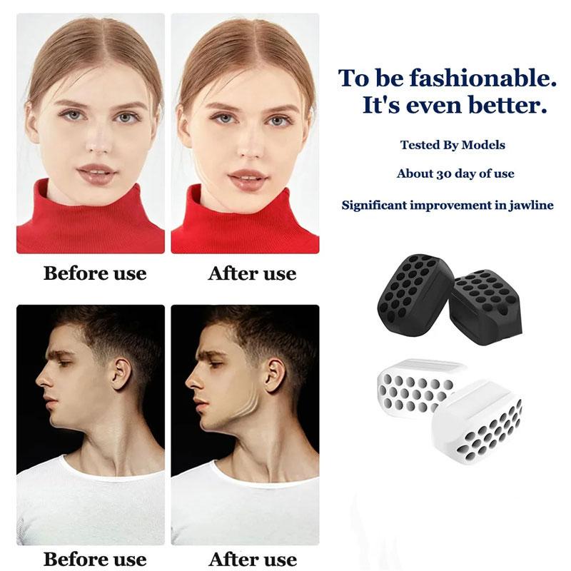 2 шт. Силиконовый тренажер для подбородка, тренажер для мышц лица, тренажер для жевания, фитнес-оборудование для похудения лица, пищевой силикон