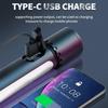 Перезаряжаемый от Type-C многофункциональный уличный телескопический зум-фонарик, многофункциональный двойной источник света с боковой лампой