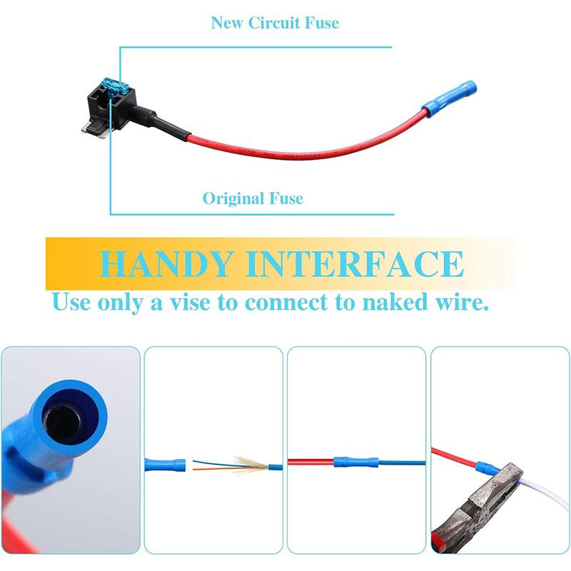 36Pcs Fuse Taps Set, 4 Types 12V Piggy Back Fuses Adding a Circuit Adapter and Fuse Kit Mini Low Profile for Trucks Boats