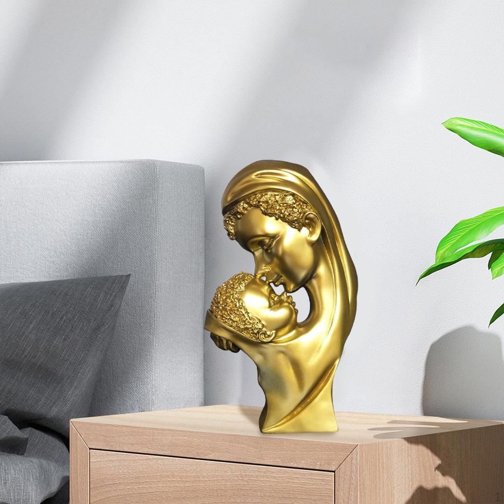 Фигурка матери и сына, детская статуя, скульптура из смолы, коллекционный подарок маме