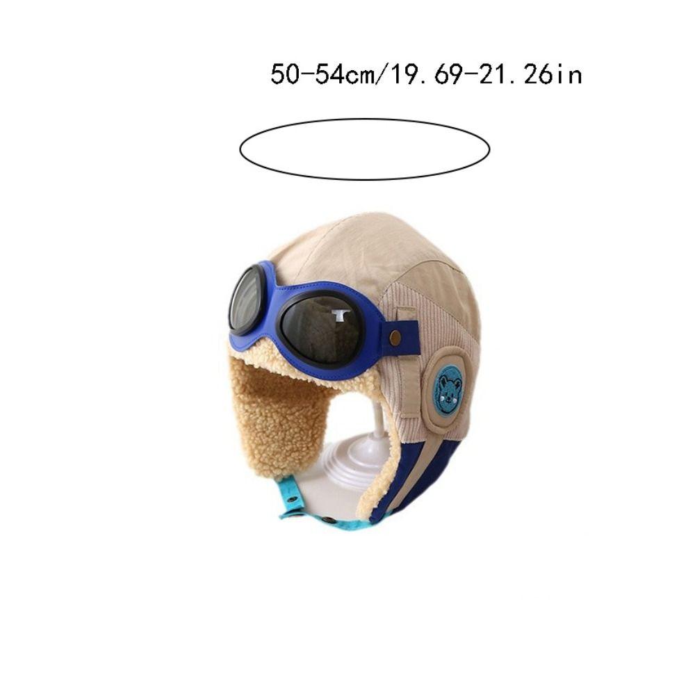 Зимняя теплая детская плюшевая пилотская шапка, мягкая, милая, детская шапка с ушками и очками, наушники, шапка Лэй Фэна, для улицы