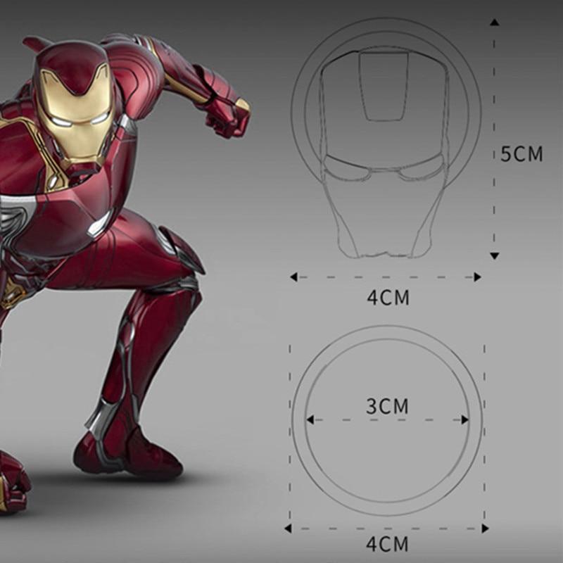 Крышка кнопки запуска и остановки, Железный человек, 3D наклейки, аксессуары для салона автомобиля, кнопка зажигания двигателя, кнопка запуска, остановки, металл, хром