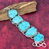 Turquoise Slice Bracelet Gemstone Jewelry, 925 Solid Sterling Silver Bracelet, Adjustable Handmade Chain Bracelet Gift For Birthday Jewelry