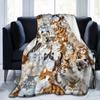 Cute Cat Kawaii Animal Design Flannel Throw Blanket Lightweight Warm Cozy Gifts for Kid and Adults Gift Suitable Couch Bed Chair