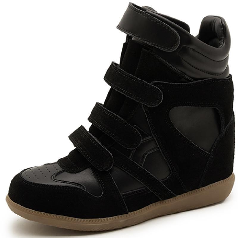 Женская обувь на липучках, увеличивающая рост, скрытая внутренняя высота, осенняя новинка, спортивная и повседневная обувь, немного увеличивающая рост и стройнящая