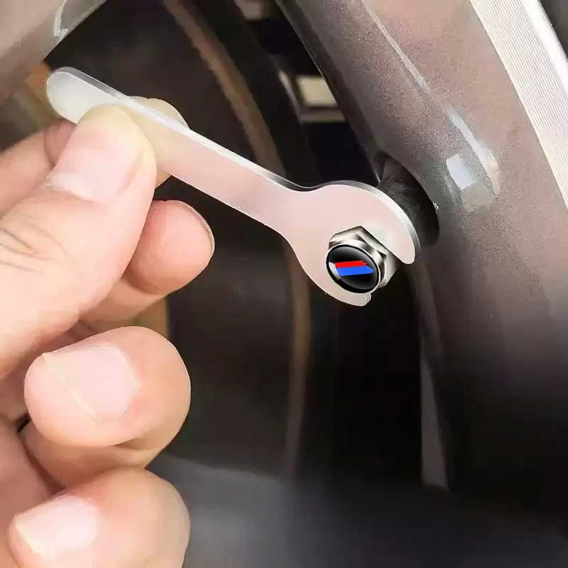5PCS Universal Car Tire Valve Caps Decorative Door Core Air Valve Caps With wrench For v1 Volkswagen NISsan bmw Peugeot kia