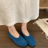 Fashion Comemore Retro Round Head Flats Spring Autumn Loafers Fashion Causal Soft Sole Women's Moccasins Solid Color Slip On Flat Shoes