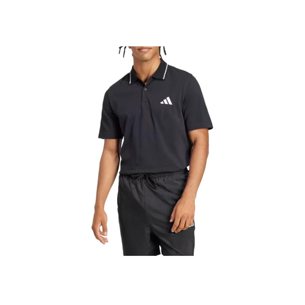 Adidas Essentials Comfortable Breathable Soft Short Sleeve Polo Shirt Men Polo Shirts Black White JE9023