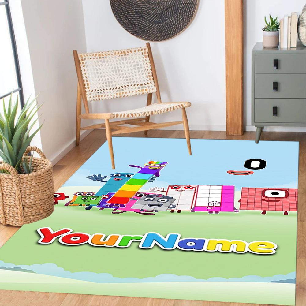 Numberblocks Personalized Text Carpet Design for Dormitory Game Room Dining Room Bedrooms Anti-slip Rug Office home decor Spiritual Gift