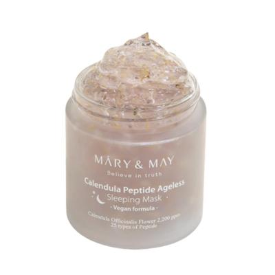 Mary&May Веганская ночная маска с календулой и пептидами Ageless 110 мл Успокаивающая и антивозрастная гелевая маска на ночь