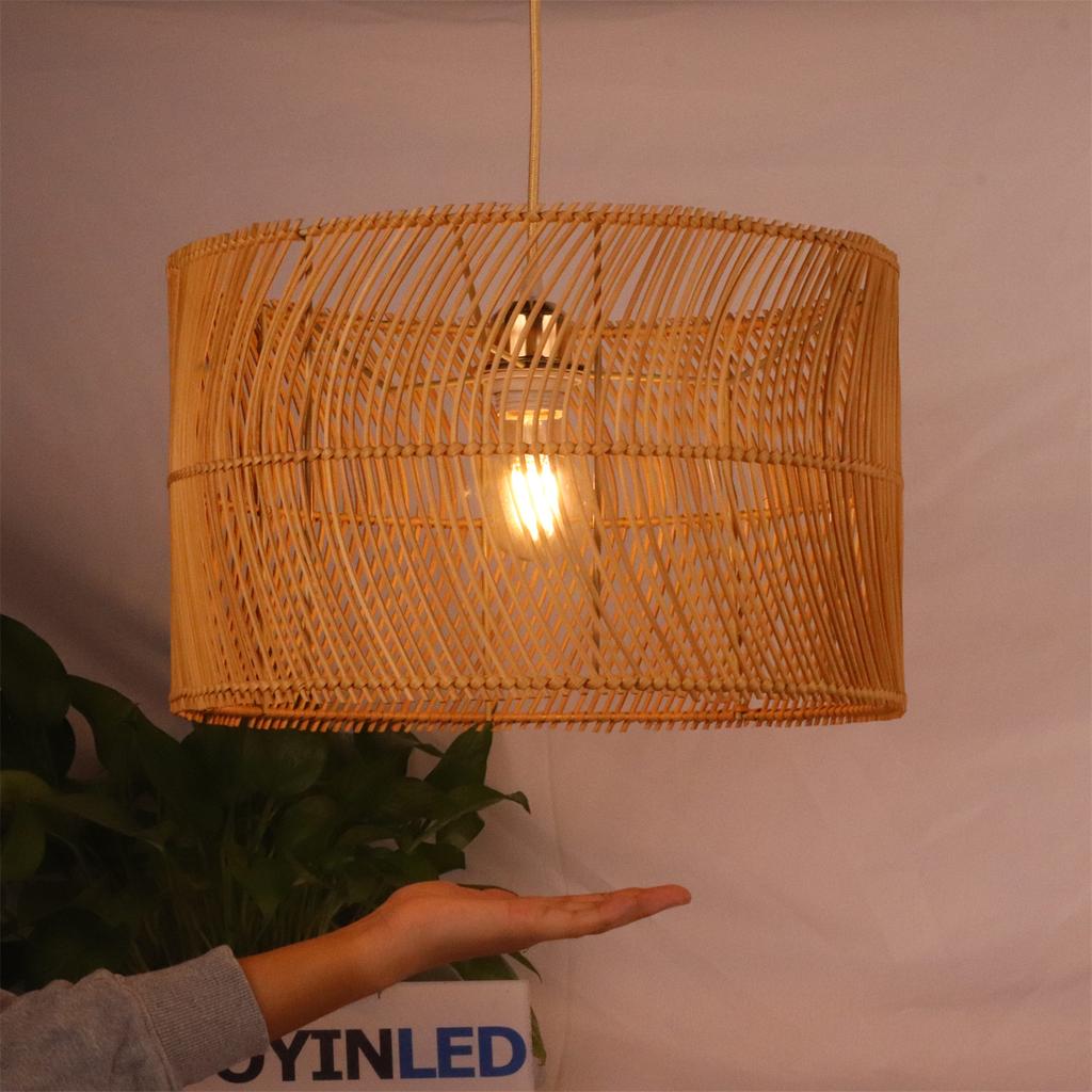 JOYINLED Ретро ротанговая подвесная лампа Винтажный светильник-подвеска из лозы для столовой спальни кухни Японский стиль Ручной работы люстра