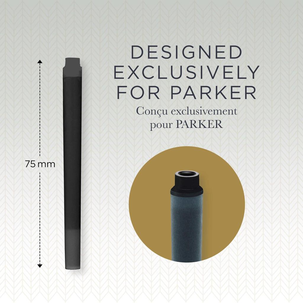 PARKER Quink Cartridge Genuine Imported 1950382 Ink, 5-pack, Black, Water-based, Product,