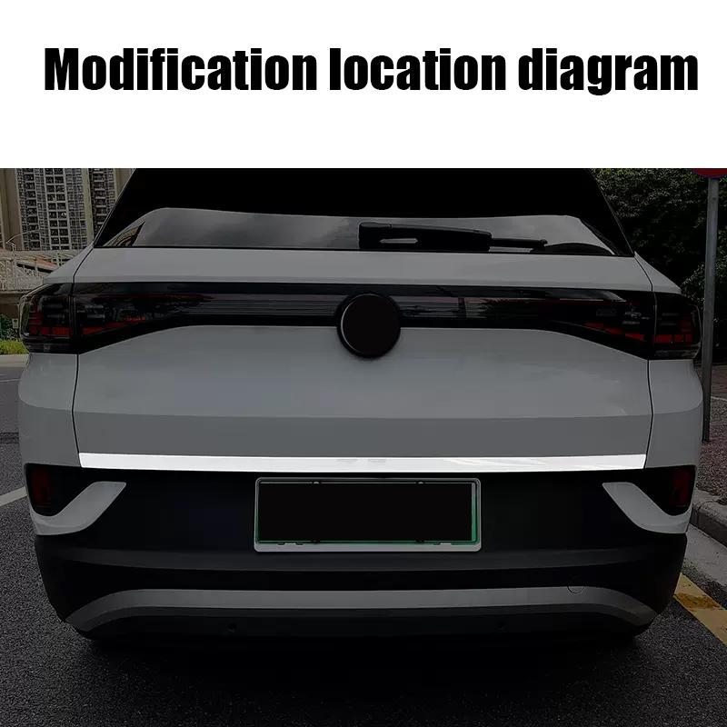 Для Volkswagen VW ID.4 ID4    2024 Декоративная полоса на крышку багажника из нержавеющей стали Декоративная яркая полоса на багажник