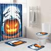 Halloween Shower Curtain Floor Mat Combination Four-Piece Set Bathroom Toilet Carpet Shower Room Foot Mat