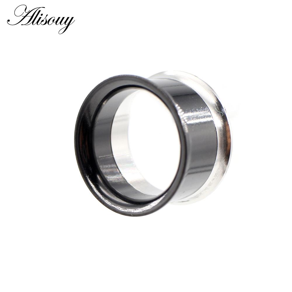 Alisouy 2PC нержавеющая сталь нить полые ушные заглушки для туннеля расширитель растяжитель двойные расклешенные калибры серьги пирсинг ювелирные изделия