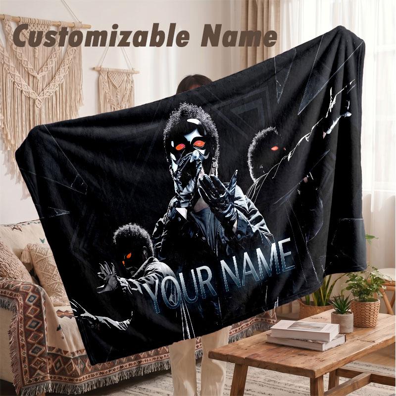 Custom Name Flannel Blanket,The Weeknd Lightweight Warm Bed Blanket For Couch & Holiday Gift