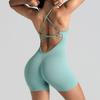 Women's Seamless Yoga Outdoor Beauty Back Sports Underwear Peach Hip Fitness Halter Tight Bodysuit