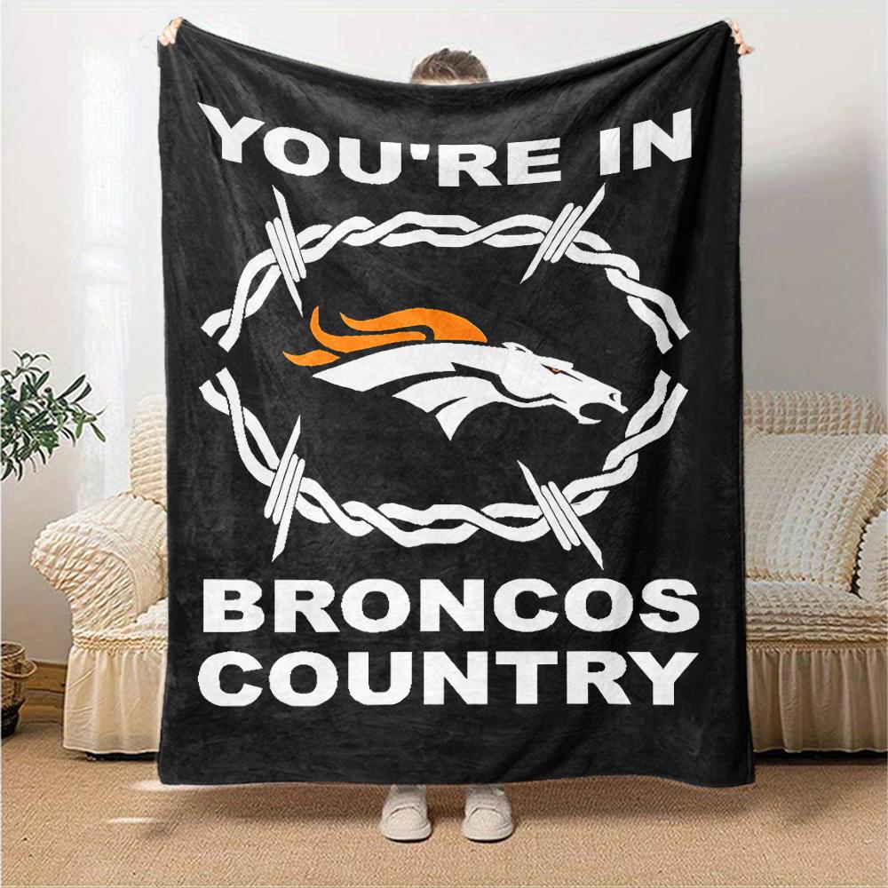 1pc Blanket - Denver Broncos LOGO Print Design,Lightweight Blanket for Sofa,Bed- Soft &Warm,Gift for All Seasons