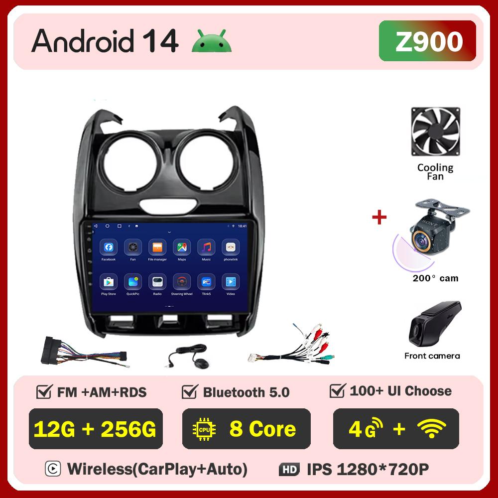 Автомобильное радио для Renault Duster 2015 - 2020 для LADA Largus 2021 Android 14 Мультимедийный проигрыватель GPS Навигация Carplay Android Auto