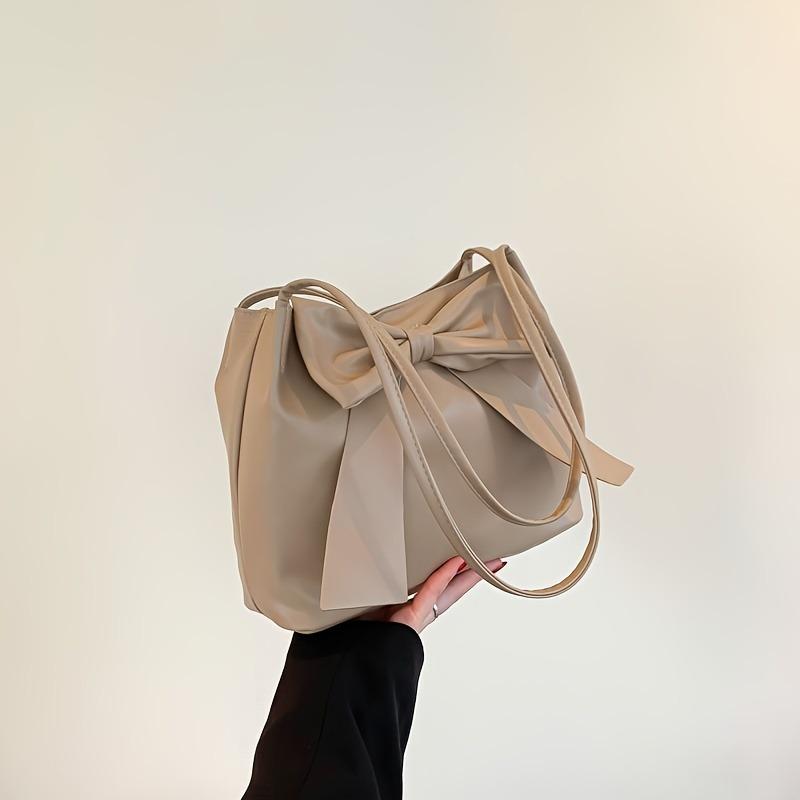 Женская простая ручная сумка-тоут с бантом большой вместимости