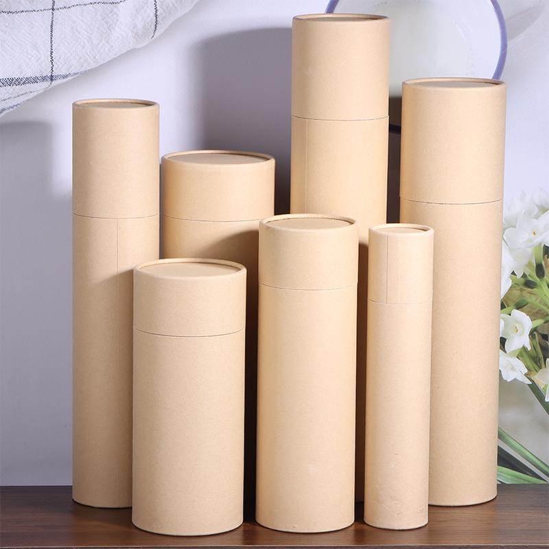 1 шт. Туба для упаковки флакона эфирного масла, коробка, крафт-картонные тубы, круглые крафт-бумажные контейнеры для карандашей, чайница, кофе
