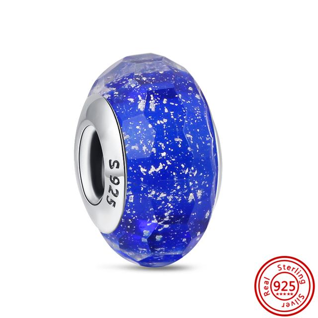 Красочные муранские стеклянные бусины с цветком в виде сердца, пузырьков и листьев, очаровательные браслеты, ювелирные изделия из 100% стерлингового серебра 925 пробы