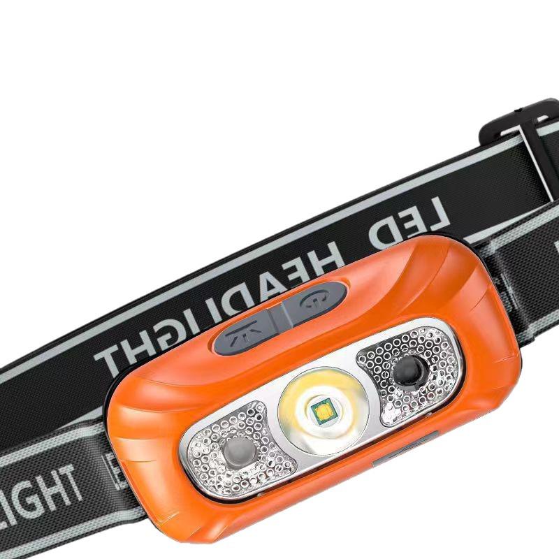 Перезаряжаемый водонепроницаемый налобный фонарь высокой яркости для ночной рыбалки и бега - Встроенные двойные литиевые батареи