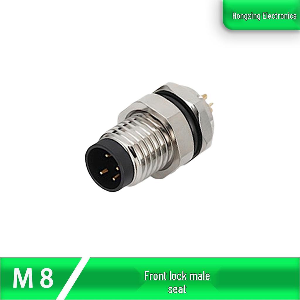 M8 Aviation Plug Solder-Type 3/4-Pin Male/Female Potted Waterproof Connector