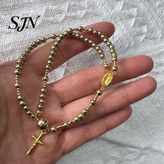 Rosary Bead Wristband Bracelet Magnetic Closure Handmade Christian Prayer Beads Daily Lightweight Easy to Wear Spiritual Jewelry Gift