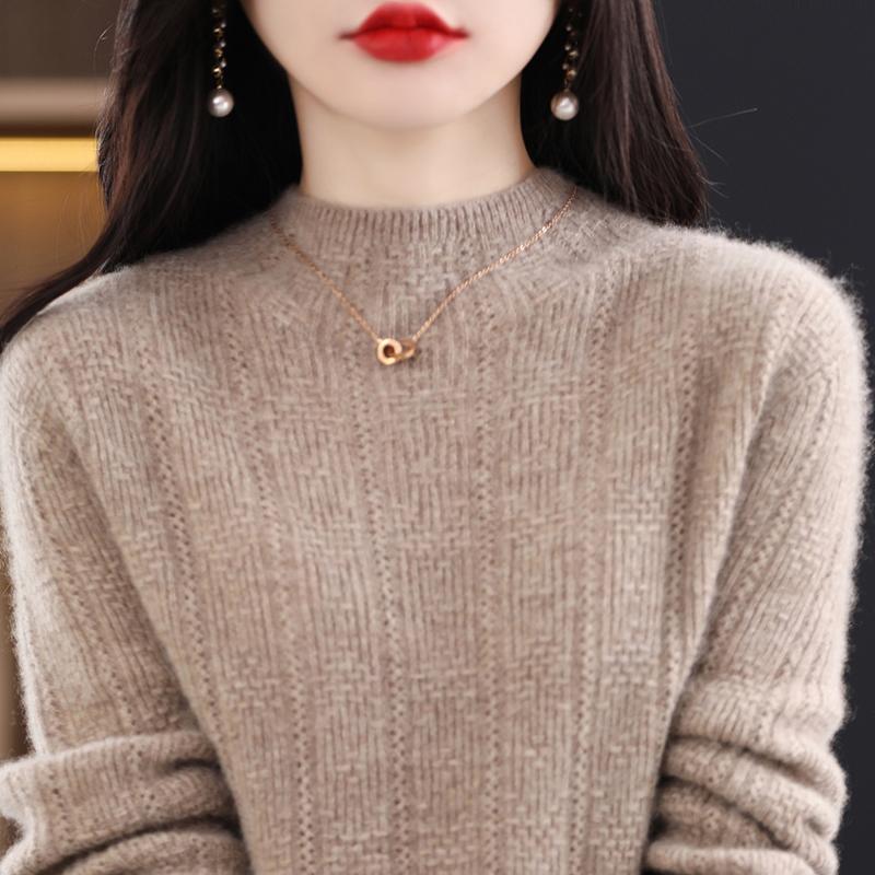 Женский кашемировый свитер Qinghe cashmere 30% кашемир 70% шерсть Женский осенне-зимний кашемировый свитер мягкий и теплый