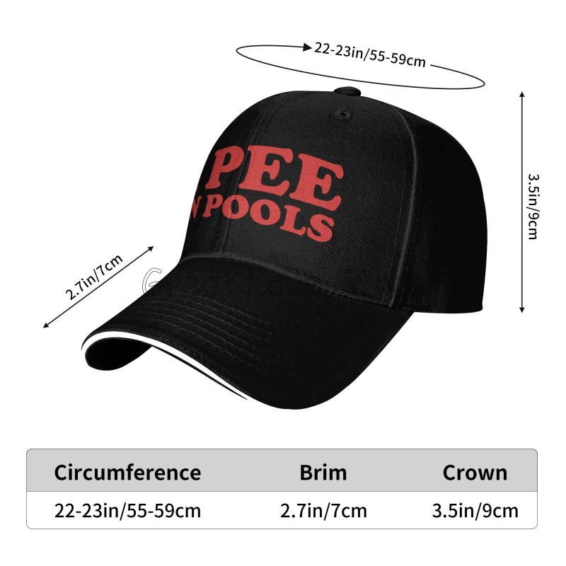 I Pee in Pools Funny Sandwich Baseball Cap for Unisex & Women Unisex Adjustable Snapback Caps Summer Casual Sun Hats Trucker Hat