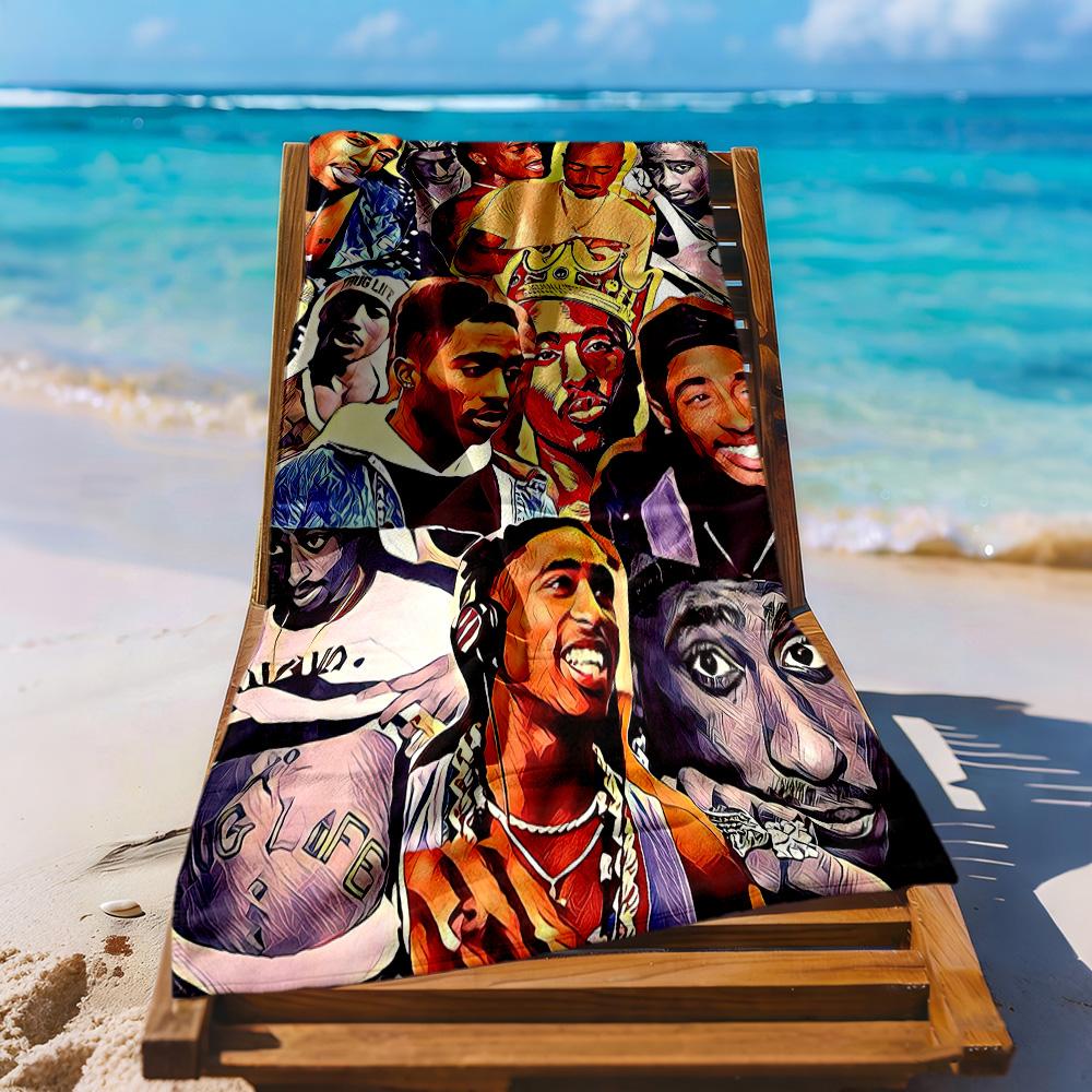 2pac Theme Beach Towel Soft Durable Quick-Dry Comfortable Lightweight Suitable for Sports, Travel, Swimming, Yoga, Bathroom, Beach, And Pool