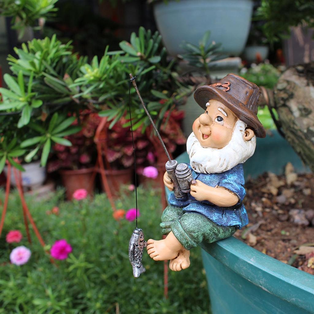 Garden Gnome Statue On Large Mushrooms, Outdoor Gnome Decor , Funny Garden Figurines For Outdoor Indoor Lawn Patio Yard Decorations