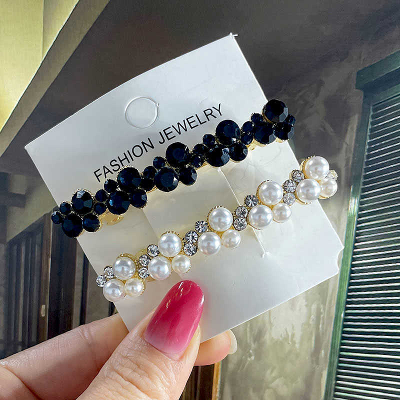 Korean Crystal Spring Hair Clips Pins Pearl Hair Barrettes For Women Girl Headband Simple Hair Accessories Headwear