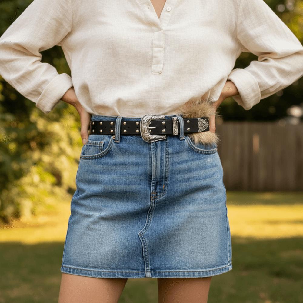 Широкий ремень в панк-стиле с заклепками, пояс Y2K, винтажный кожаный меховой ремень, аксессуары для брюк