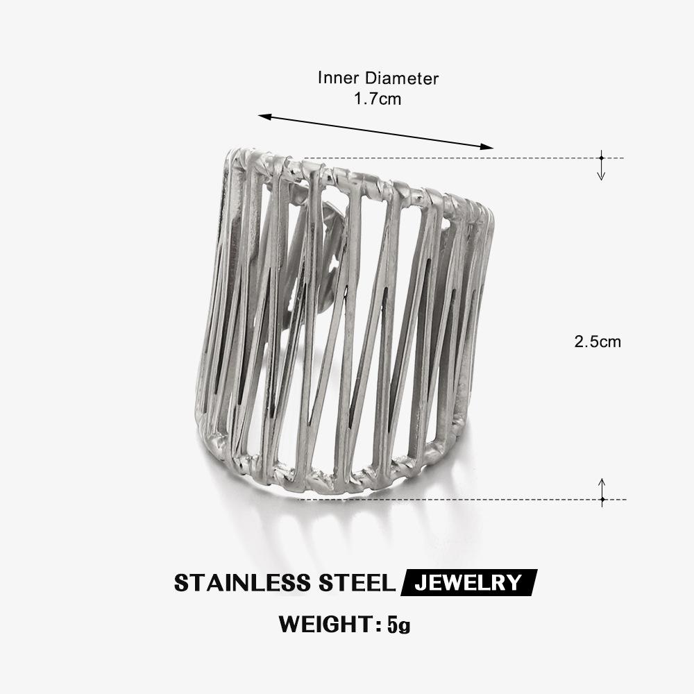 Silver Color Stainless Steel Rings for Women Men Vintage Heart Shaped Leaf Wings Flower Open Rings Waterproof Jewelry Wholesale
