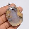 Beautiful Top Grade Qualite 100% Natural Plume Agate Radiant Shape Ethnic Style Handmade Jewelry 925 Steling Silver Pendant 2" WSJ-5046