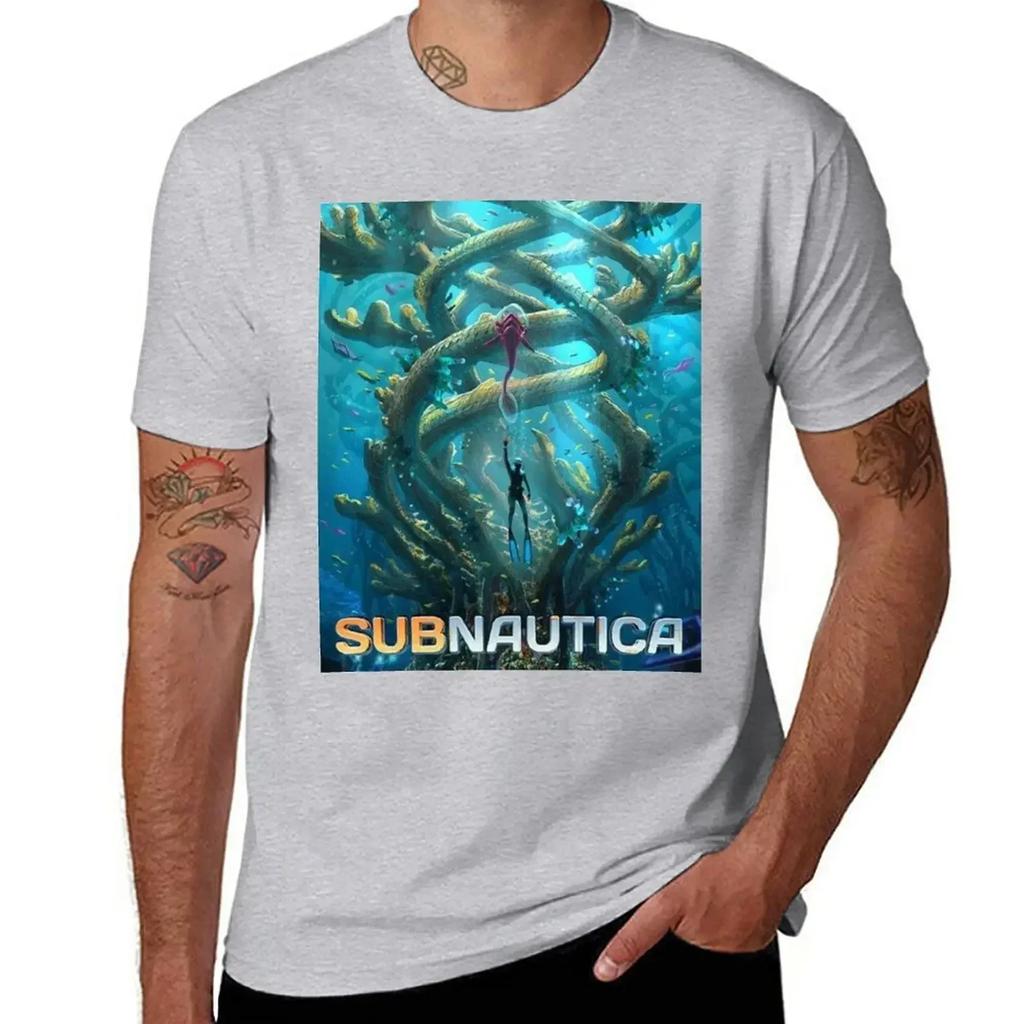 Subnautica Poster T-Shirt summer top plus sizes quick drying mens graphic t-shirts hip hop